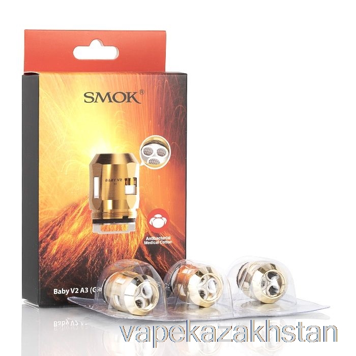 Vape Disposable SMOK TFV8 Baby V2 Replacement Coils 0.15ohm Baby V2 A3 Triple Coils (Gold)